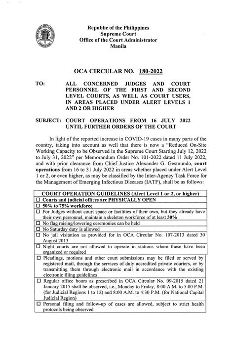 oca circular|OCA CIRCULAR NO. 180.